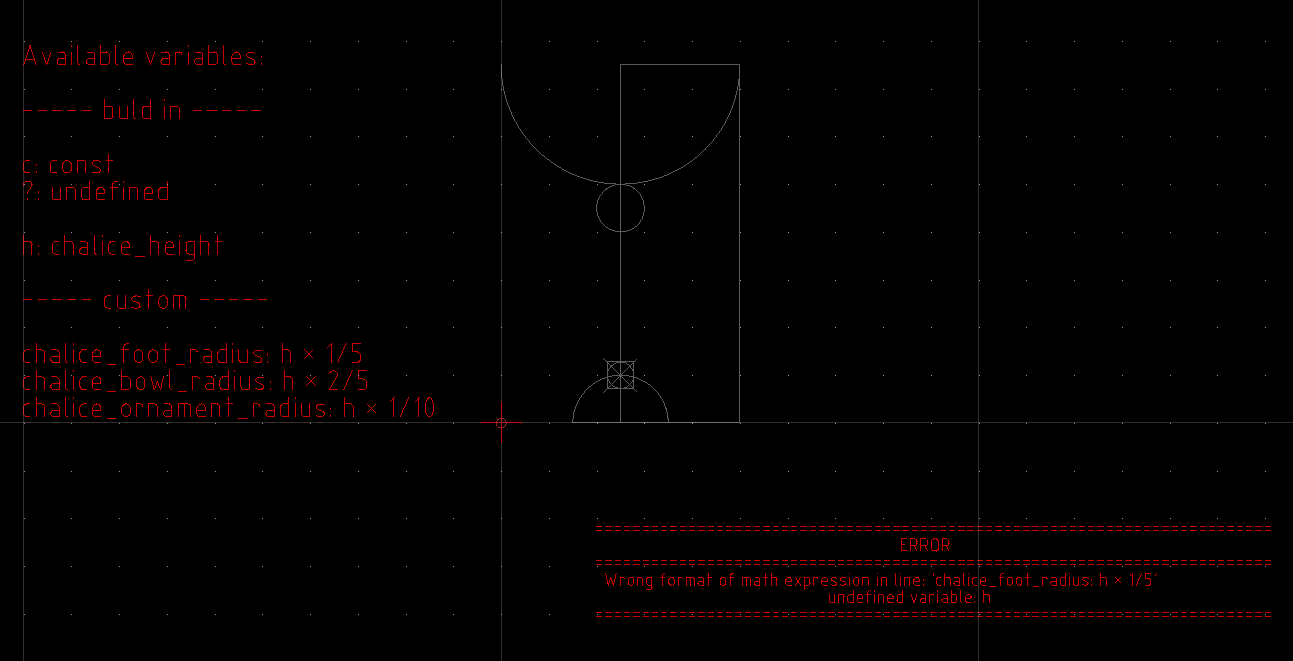 QCAD Professional with `debug.dxf` opened